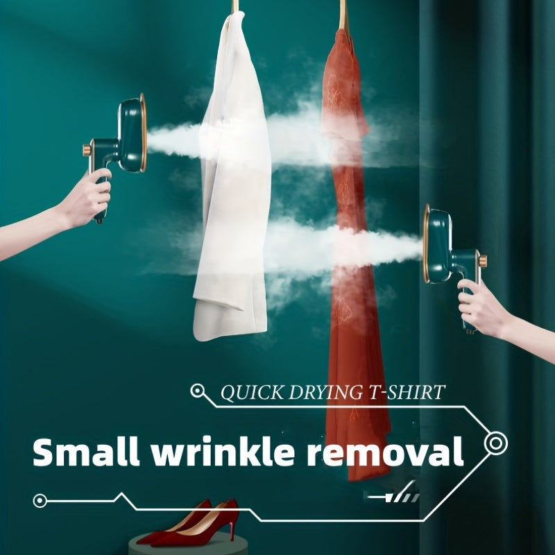 Compact Travel Mini Iron – 180° Rotatable, Foldable Garment Steamer with Quick Heat-Up, Lightweight & Portable Design for Wrinkle Removal, Dark Green ABS Material, 3 Seconds Fast Wrinkle Resolution