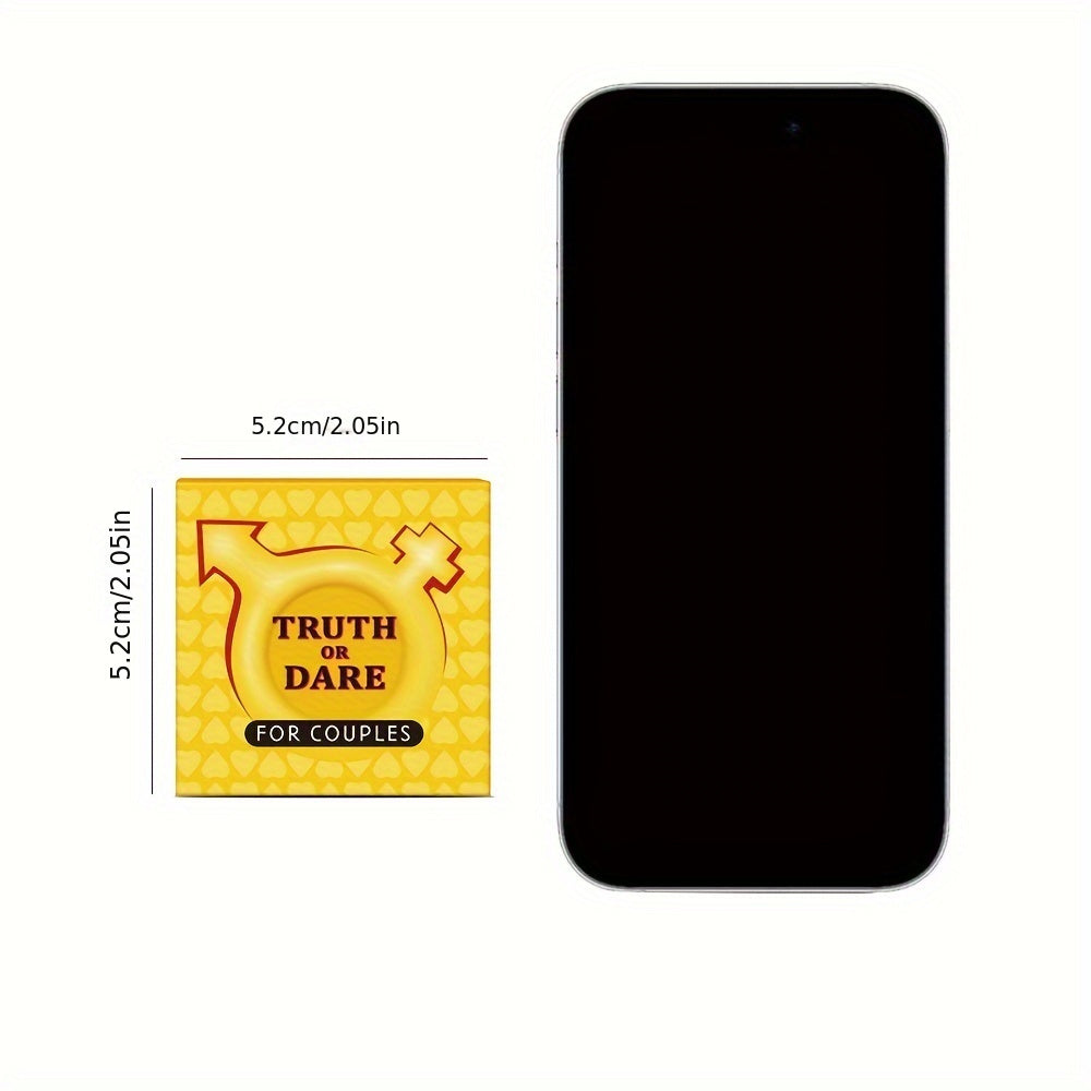 1pc, Mini Size Truth Or Dare, Couples Game Cards, Travel Portables, Valentine's Day Gifts, Party Entertainment, Perfect Date Night | Size:2.05inx 5.21cm x 1.91cm | 51 Cards | Christmas Halloween Gift