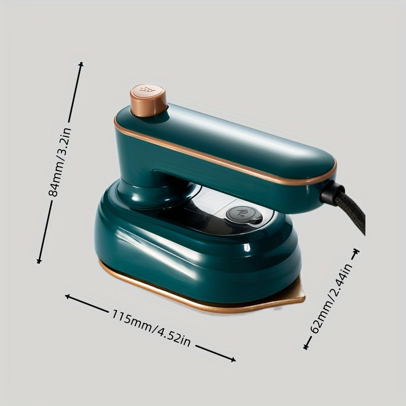 Compact Travel Mini Iron – 180° Rotatable, Foldable Garment Steamer with Quick Heat-Up, Lightweight & Portable Design for Wrinkle Removal, Dark Green ABS Material, 3 Seconds Fast Wrinkle Resolution