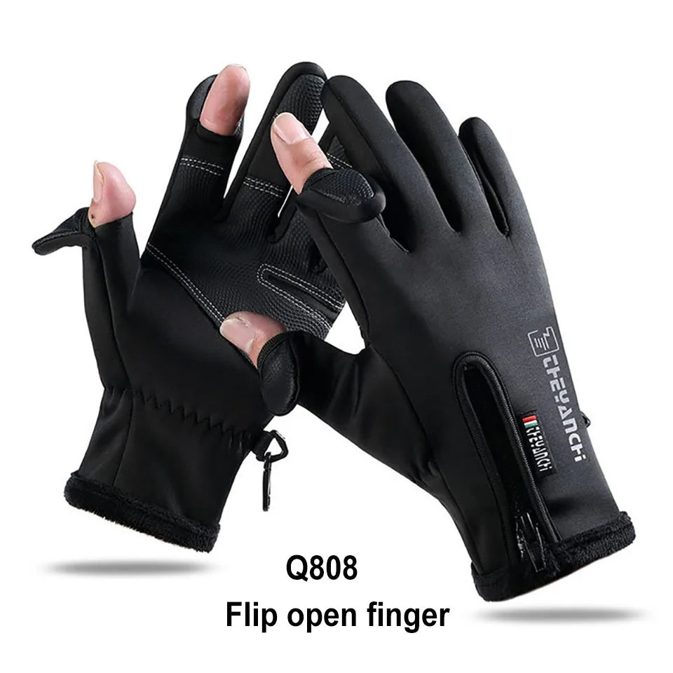 GTUBIKE Winter Fishing Gloves for Men & Women, Cold Weather Windproof Touchscreen Warm Cycling Gloves for Ski Motorcycle Driving