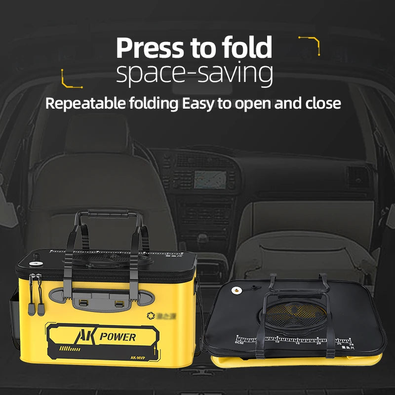 YUZHIYUAN Fishing Bucket Foldable Portable Live Fish Bucket Large Capacity Water Bucket Thickened EVA Material Outdoor Fishing