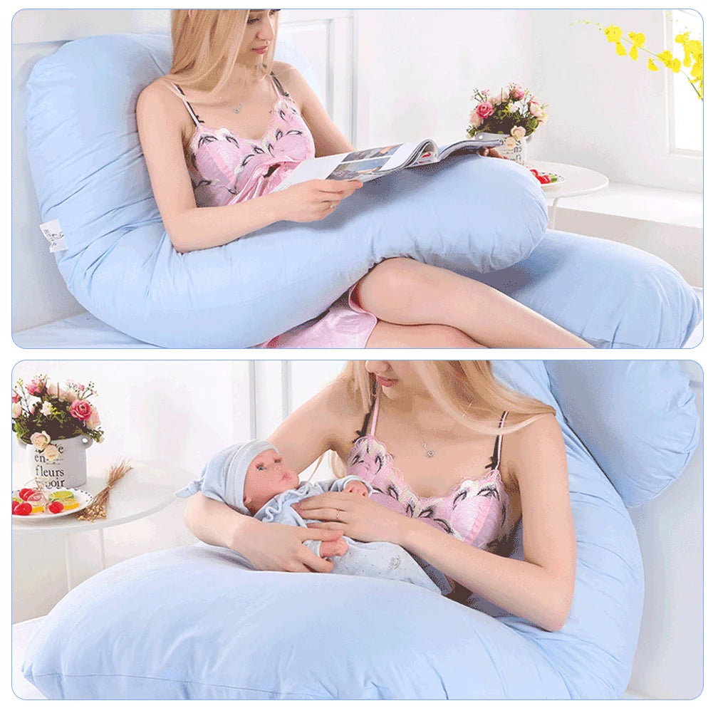 U-Shaped Pillow Cover Full Body Support U-Shaped Pillow Cotton