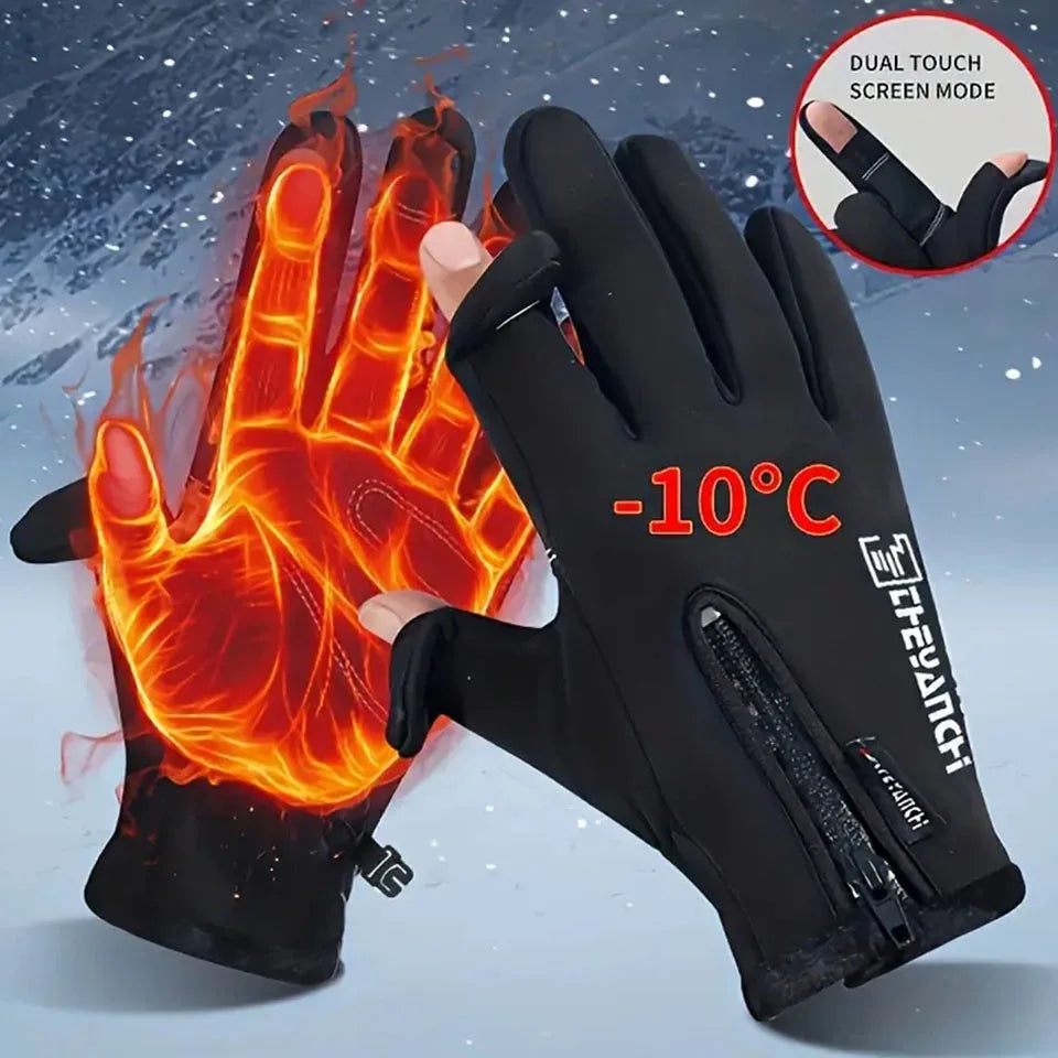 GTUBIKE Winter Fishing Gloves for Men & Women, Cold Weather Windproof Touchscreen Warm Cycling Gloves for Ski Motorcycle Driving