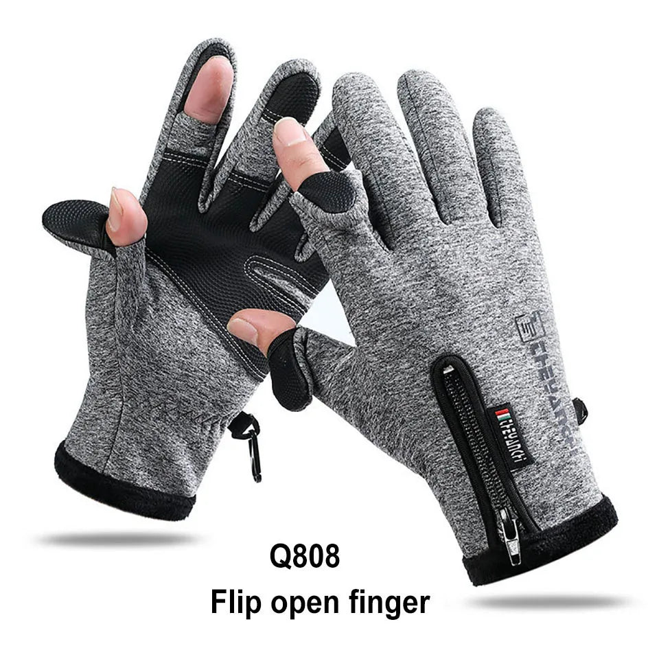 GTUBIKE Winter Fishing Gloves for Men & Women, Cold Weather Windproof Touchscreen Warm Cycling Gloves for Ski Motorcycle Driving