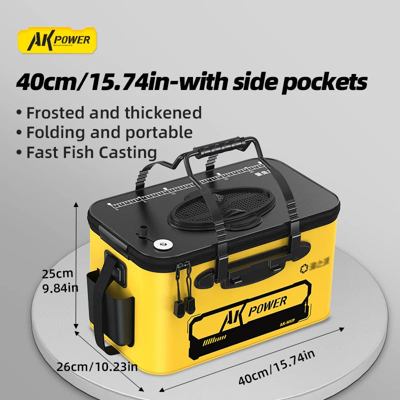 YUZHIYUAN Fishing Bucket Foldable Portable Live Fish Bucket Large Capacity Water Bucket Thickened EVA Material Outdoor Fishing