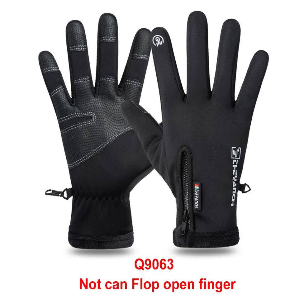 GTUBIKE Winter Fishing Gloves for Men & Women, Cold Weather Windproof Touchscreen Warm Cycling Gloves for Ski Motorcycle Driving