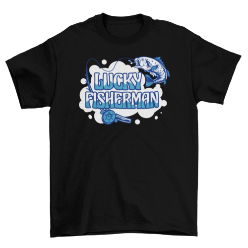 Fishing rod and fish quote t-shirt