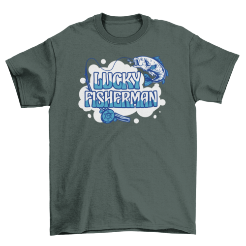 Fishing rod and fish quote t-shirt