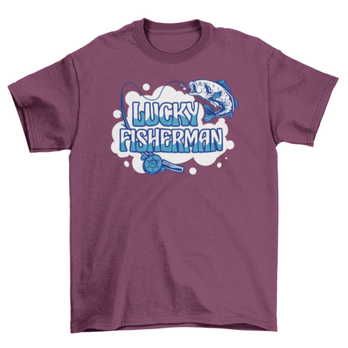 Fishing rod and fish quote t-shirt