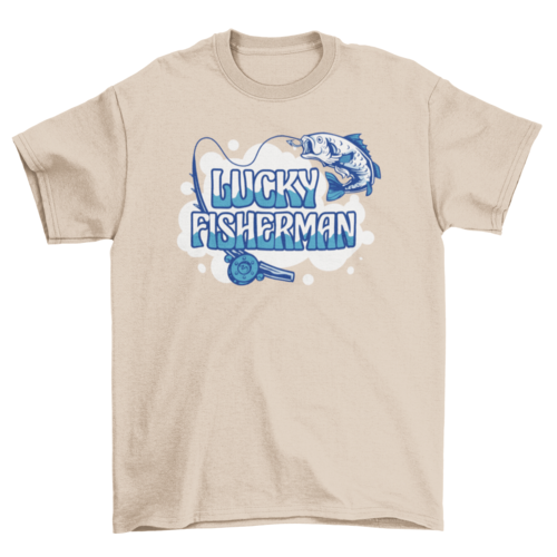 Fishing rod and fish quote t-shirt