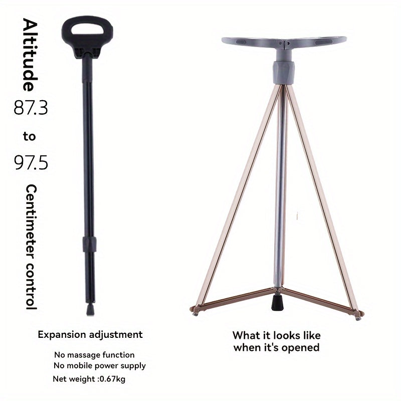 Portable Trekking Pole with Seat and Lock