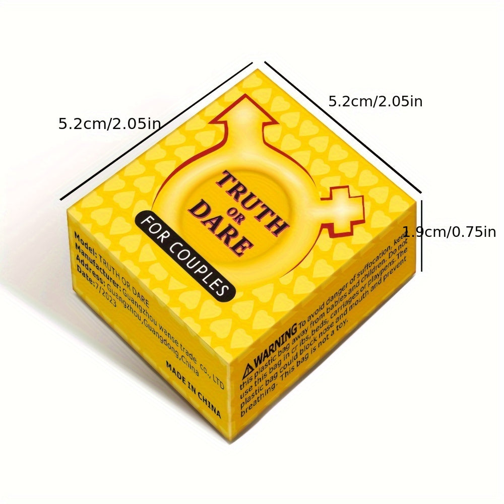 1pc, Mini Size Truth Or Dare, Couples Game Cards, Travel Portables, Valentine's Day Gifts, Party Entertainment, Perfect Date Night | Size:2.05inx 5.21cm x 1.91cm | 51 Cards | Christmas Halloween Gift